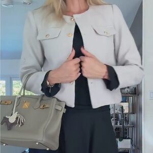 Women's Gray Jacket with Gold Accents